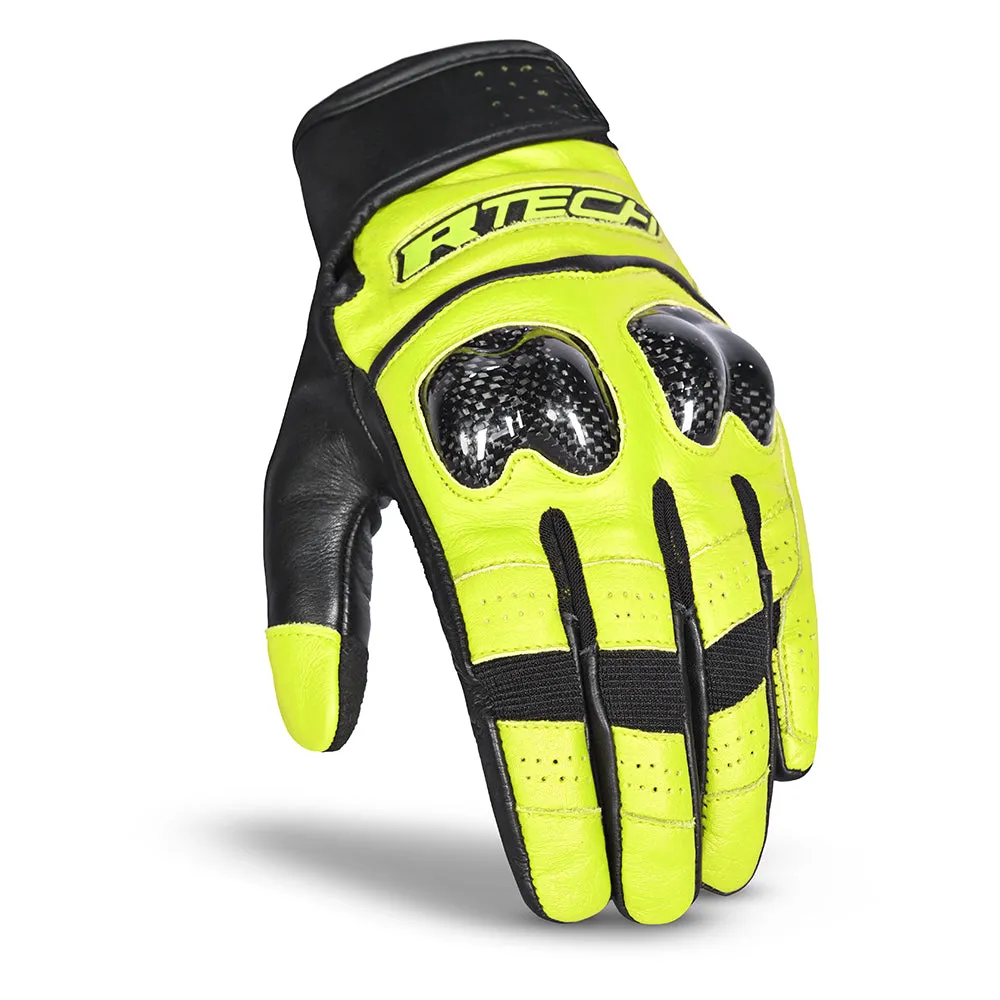 R-TECH Falcon Motorcycle Gloves Black Yellow Fluo