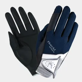 Roeckl Sports Madrid Riding Gloves - Navy/White/Silver