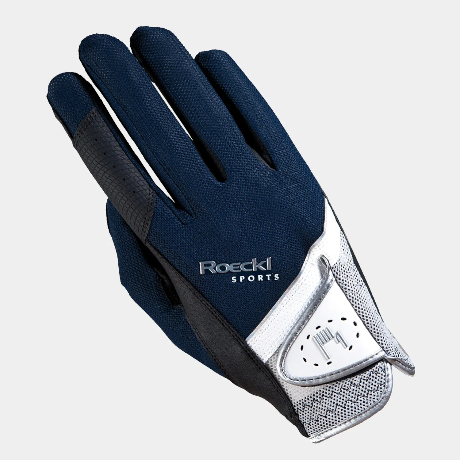 Roeckl Sports Madrid Riding Gloves - Navy/White/Silver