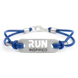 RUN INSPIRED Running Bracelet - Blue or Black Leather