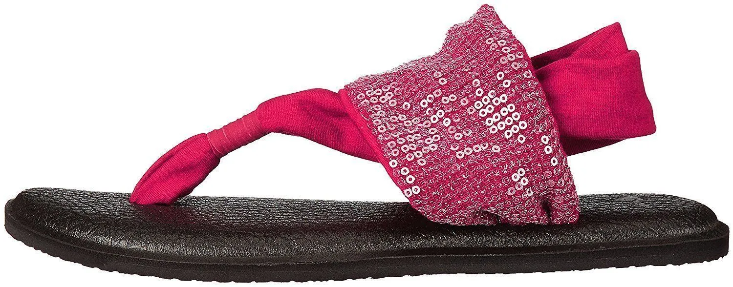 Sanuk Women's Yoga Sling Sequins Scarlet Sandals