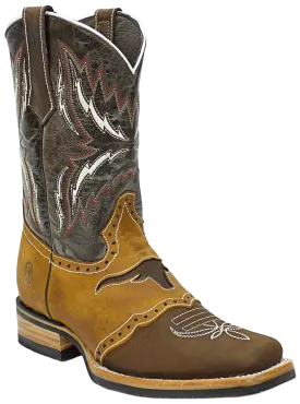 Silverton® Longhorn All Leather Square-Toe Boots (Brown)