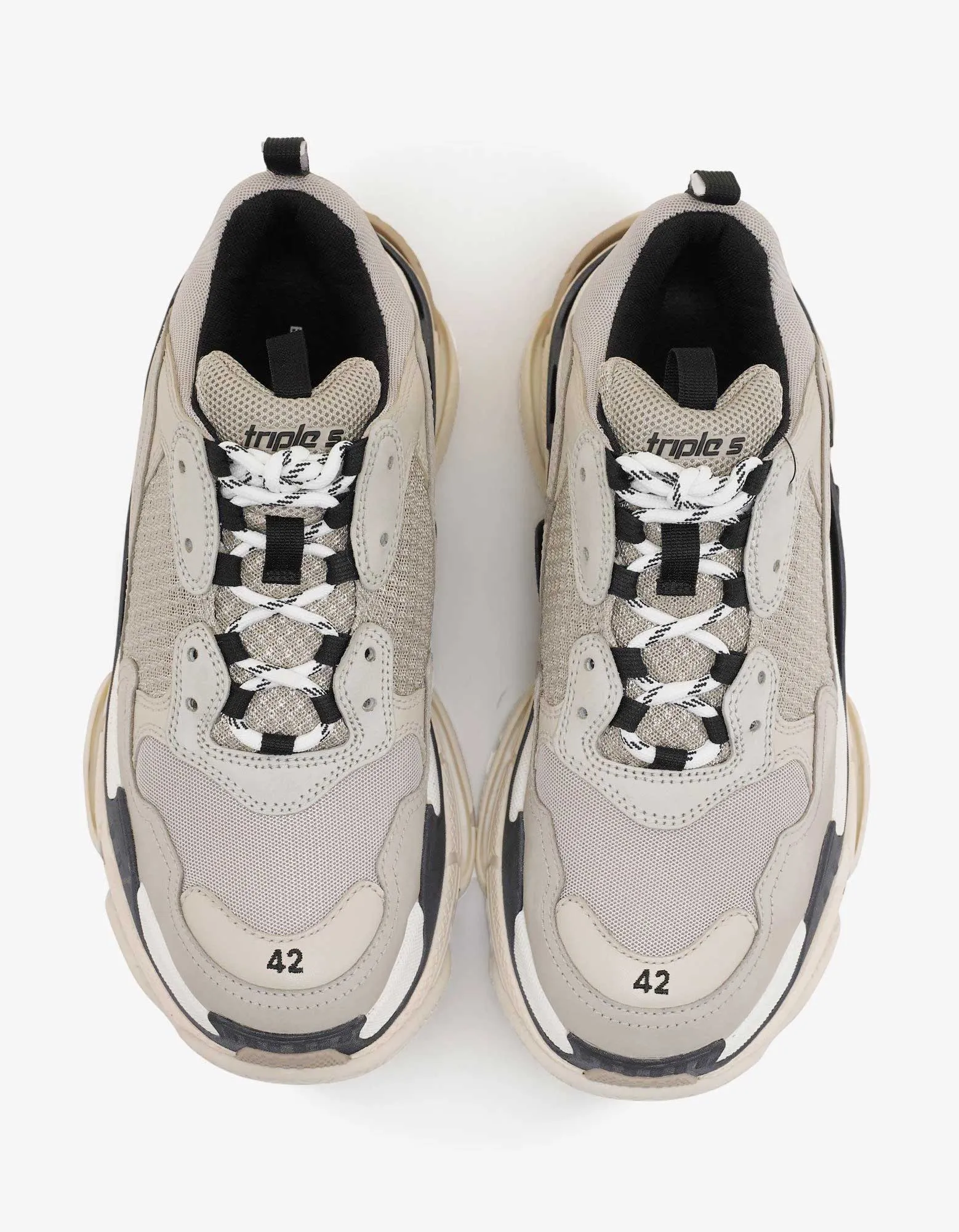 Triple S Beige & Black Trainers