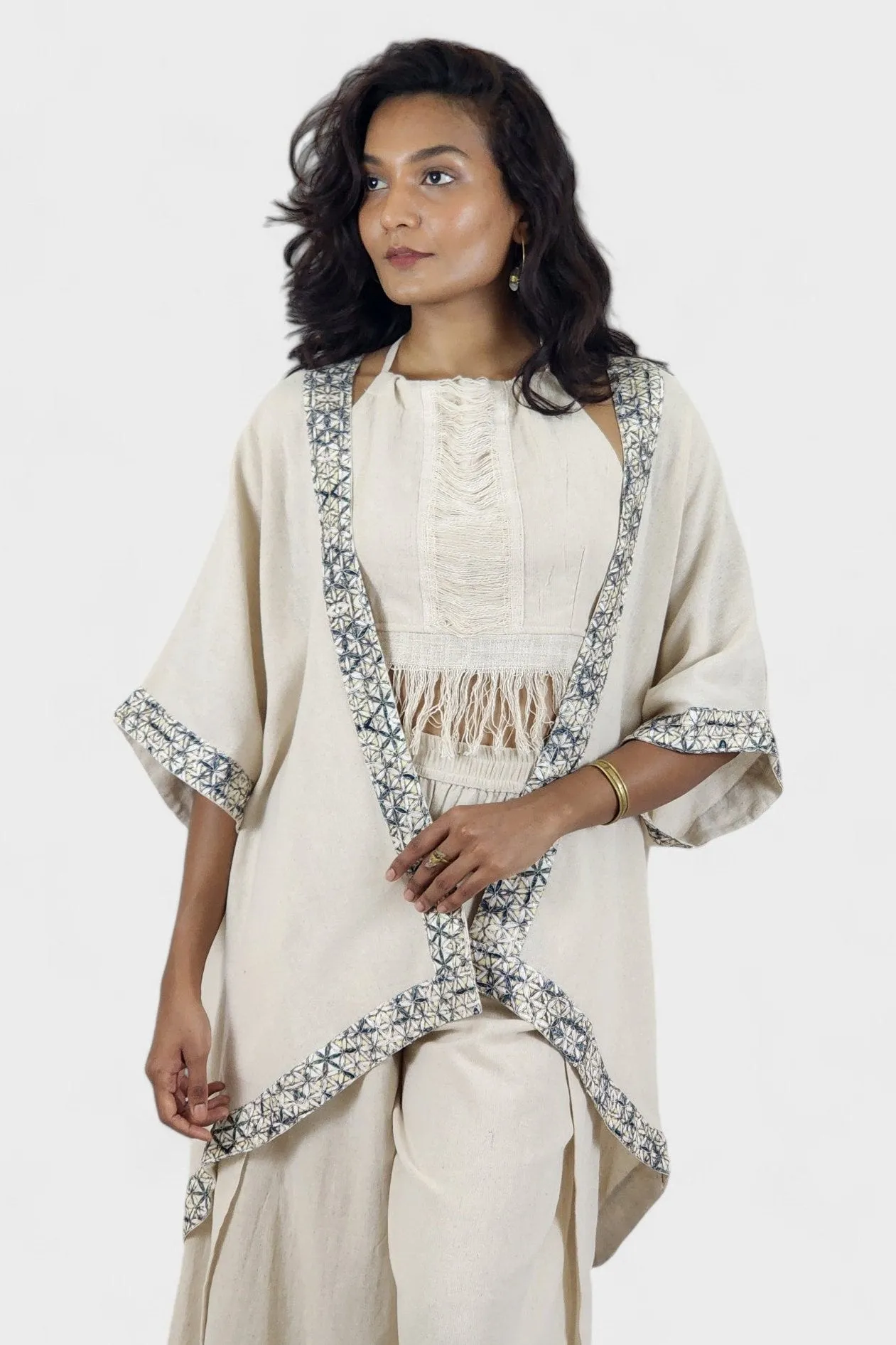 Unisex Flower of Life Organic Cotton Shrug (Cream)