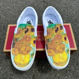 Van Gogh Sunflowers Custom Slip Ons