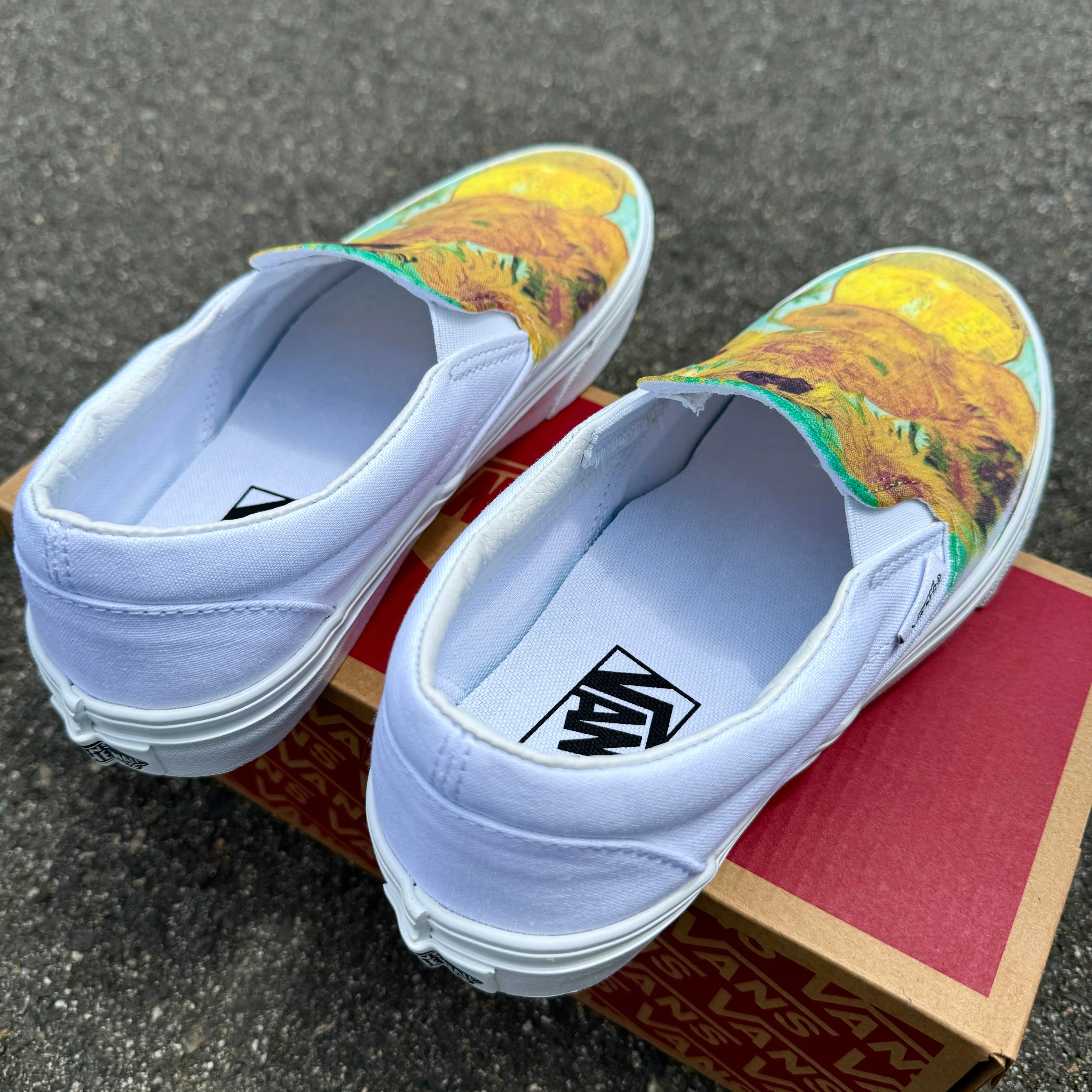 Van Gogh Sunflowers Custom Slip Ons