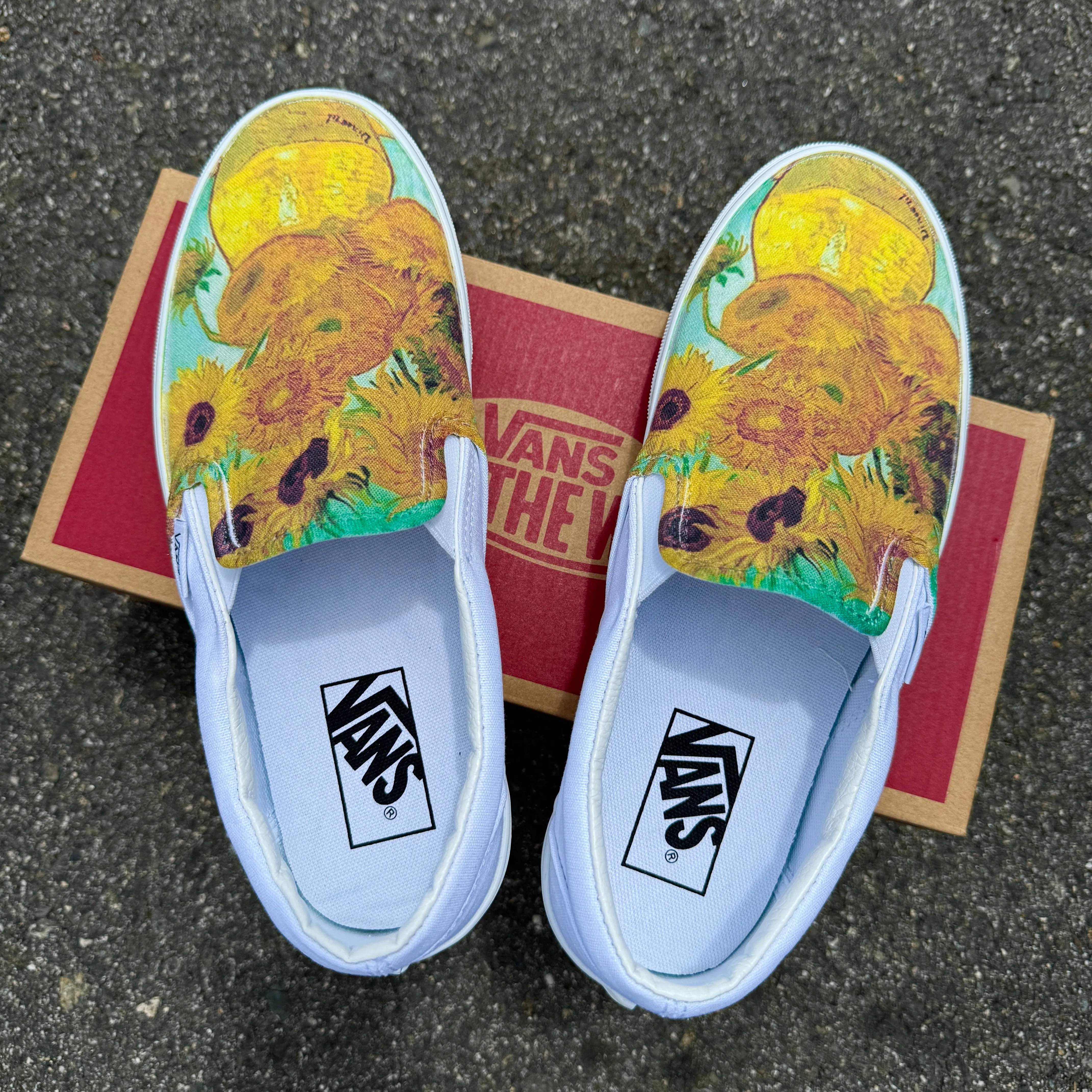 Van Gogh Sunflowers Custom Slip Ons